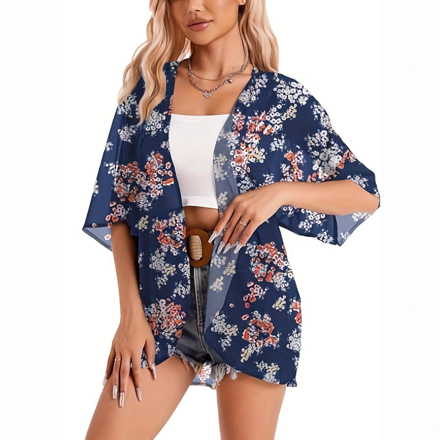 Swimsuit Woman 2025 Kimono Car - Kimono Sheer Floral avis et prix