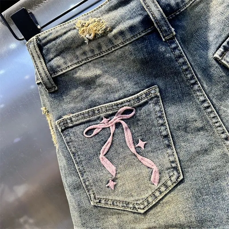 Retro Sexy Frayed Design Denim - Shorts Denim Frayed avis et prix