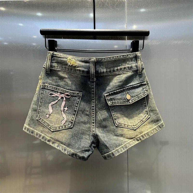 Retro Sexy Frayed Design Denim - Shorts Denim Frayed avis et prix