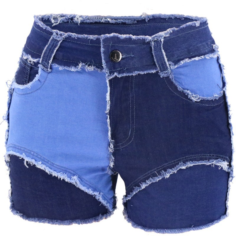 Fashion Mid-Waist Slim Fit Tor - Shorts Denim Frayed avis et prix