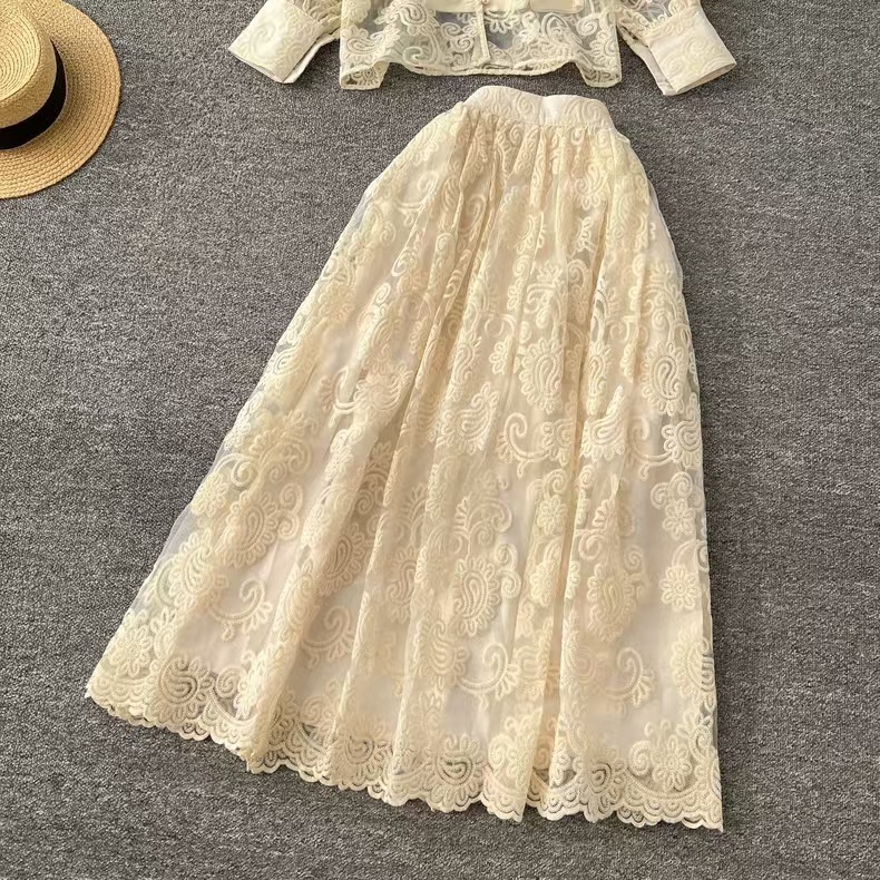 Elegant 2 Piece Long Dress Wom - Midi Skirt Floral avis et prix