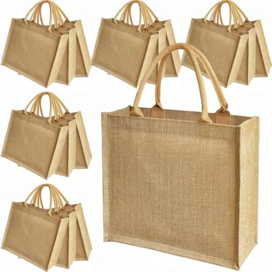 15 Pack Burlap Tote Bags 12x12 - Tote Bag Beach avis et prix