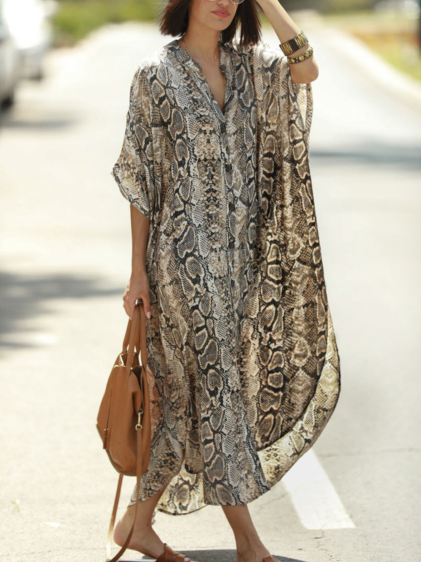 Bohemian Print Beach Cover-Up  - Cover Up Kaftan avis et prix