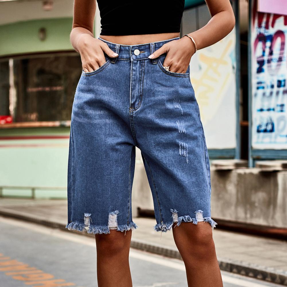 2026 Women's Distressed Bermud - Shorts Denim Frayed avis et prix