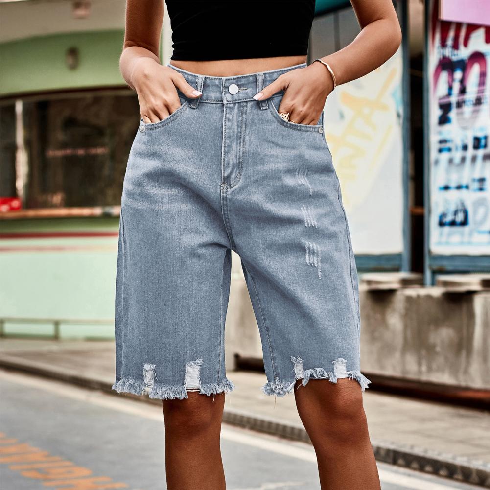 2026 Women's Distressed Bermud - Shorts Denim Frayed avis et prix