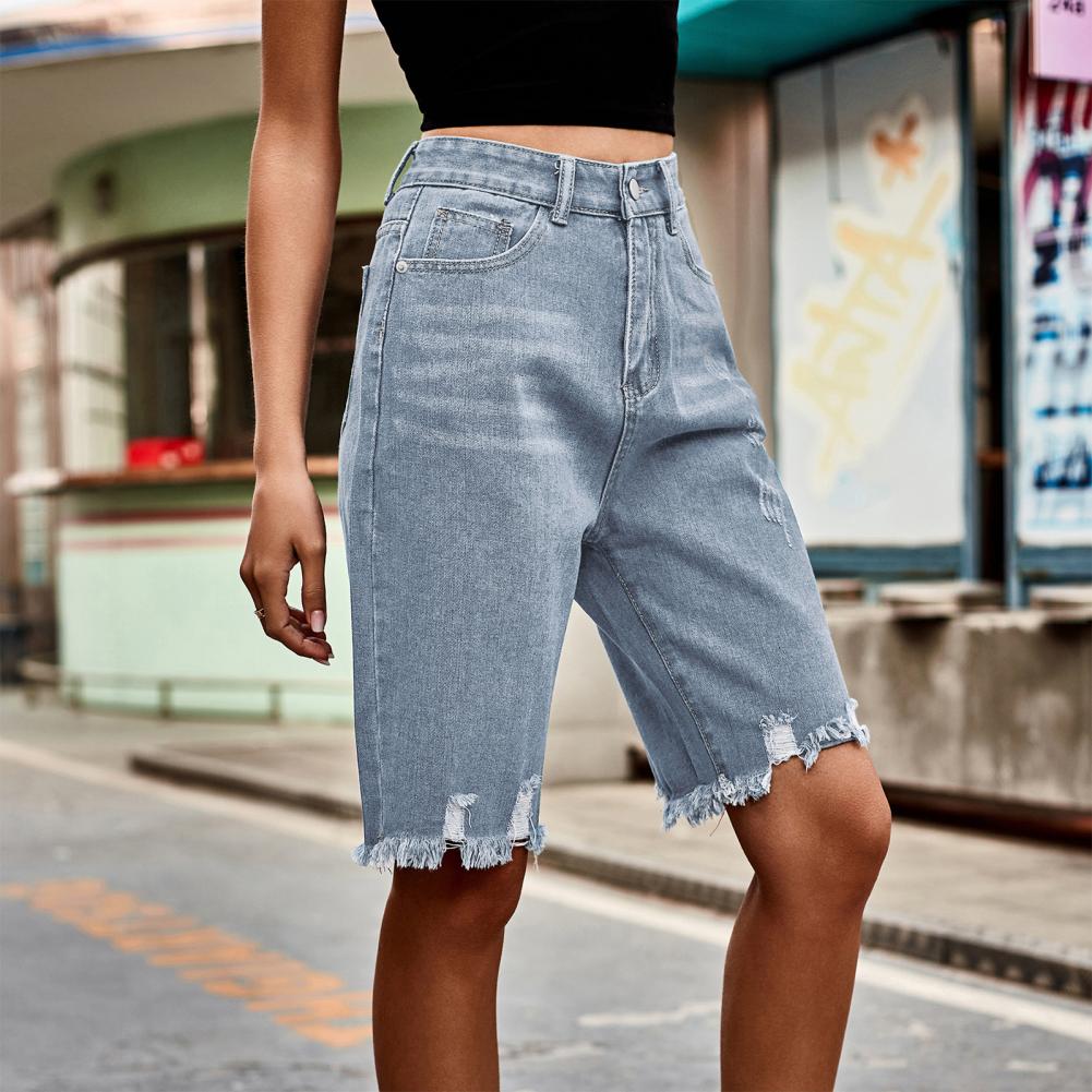 2026 Women's Distressed Bermud - Shorts Denim Frayed avis et prix