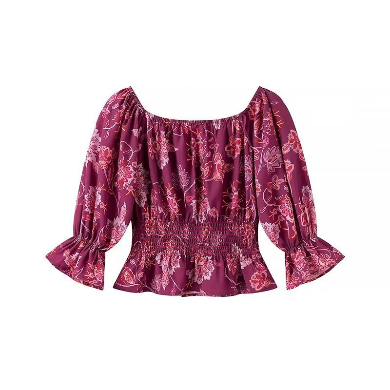 Women's Fashion Printed Off-Sh - Blouse Off Shoulder avis et prix