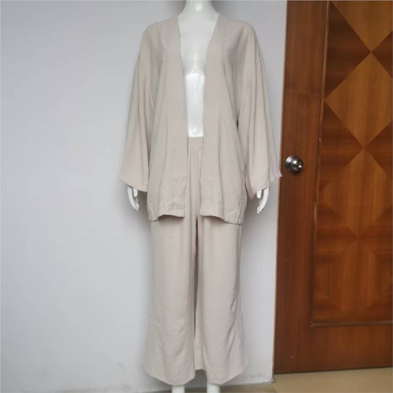 Women's Linen Trouser Suit Wit - Linen Pant Wide avis et prix