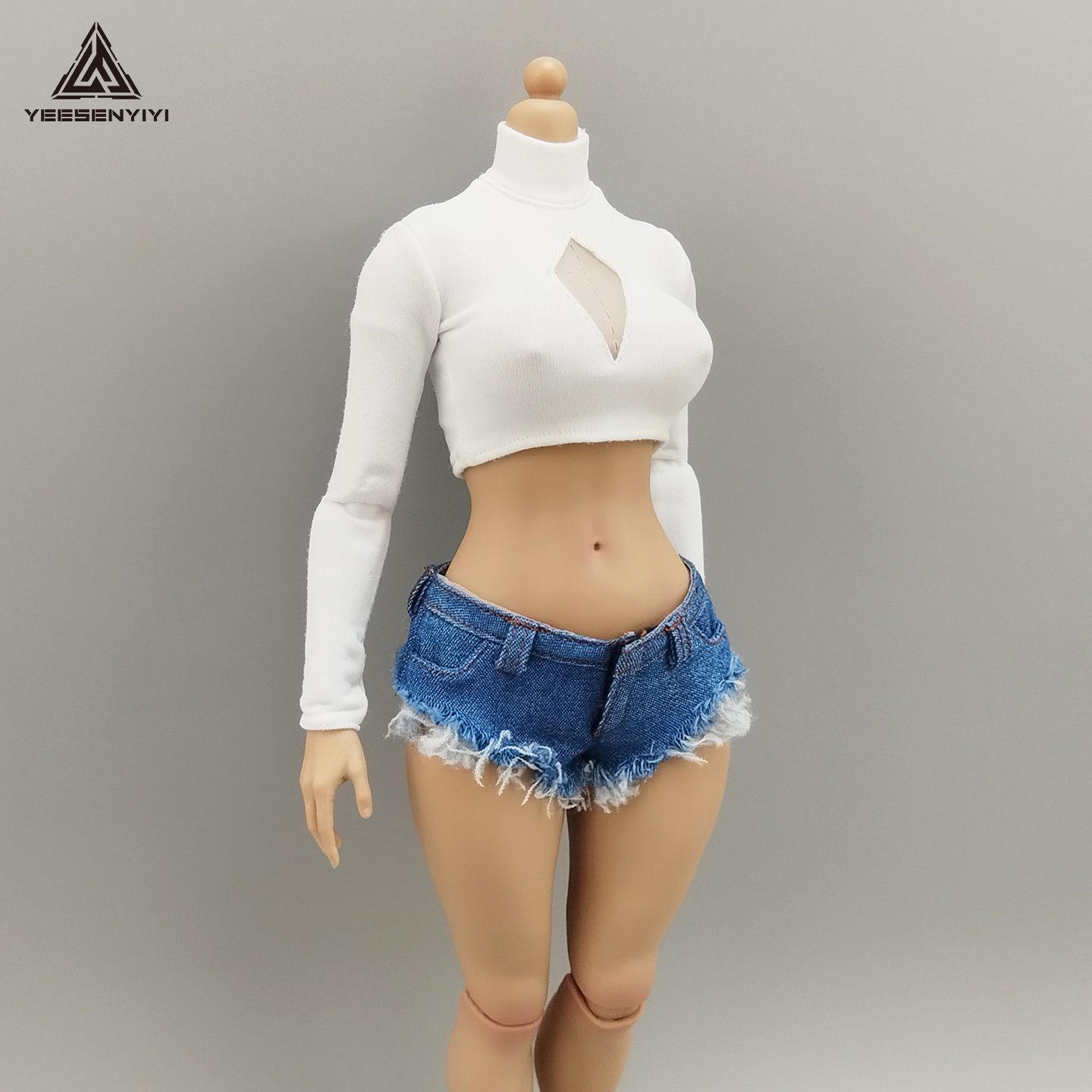 1/6 Scale Distressed Denim Min - Shorts Denim Frayed avis et prix