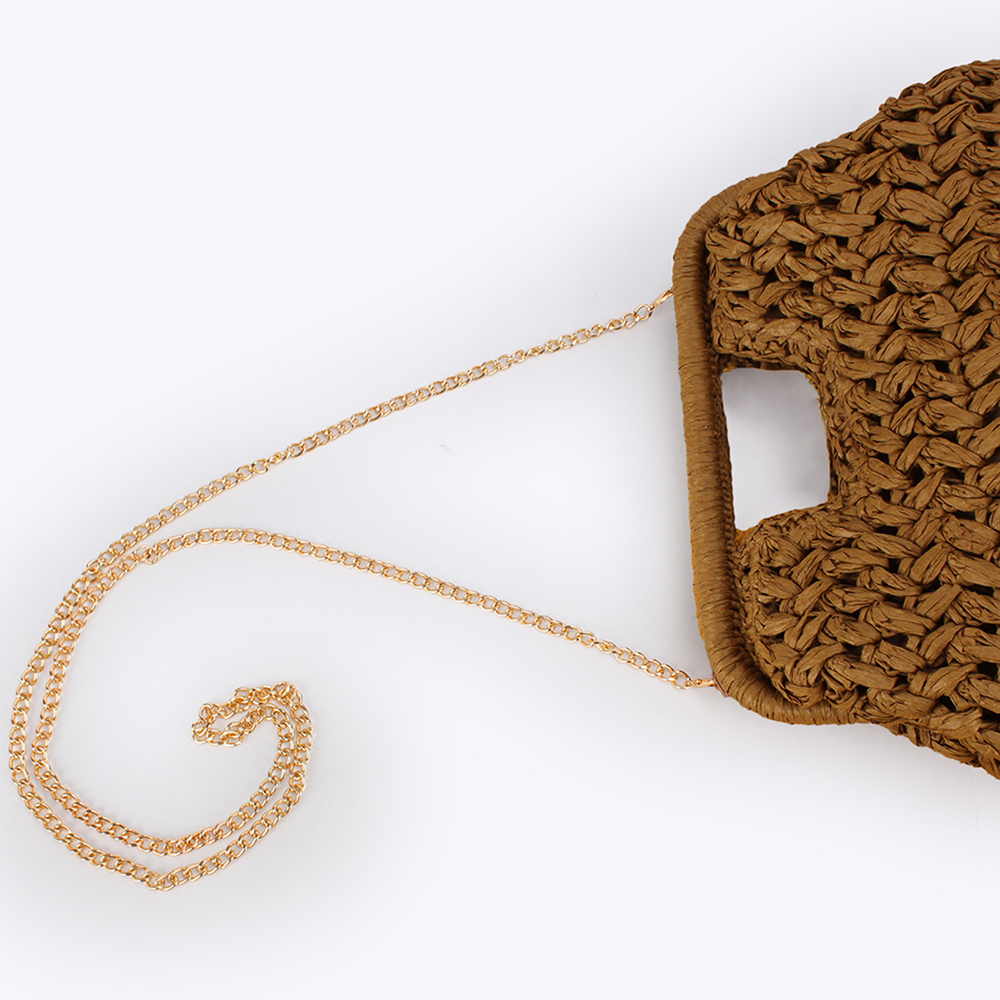 Elegant Ladies Chain Hand Knit - Crochet Bag Raffia avis et prix