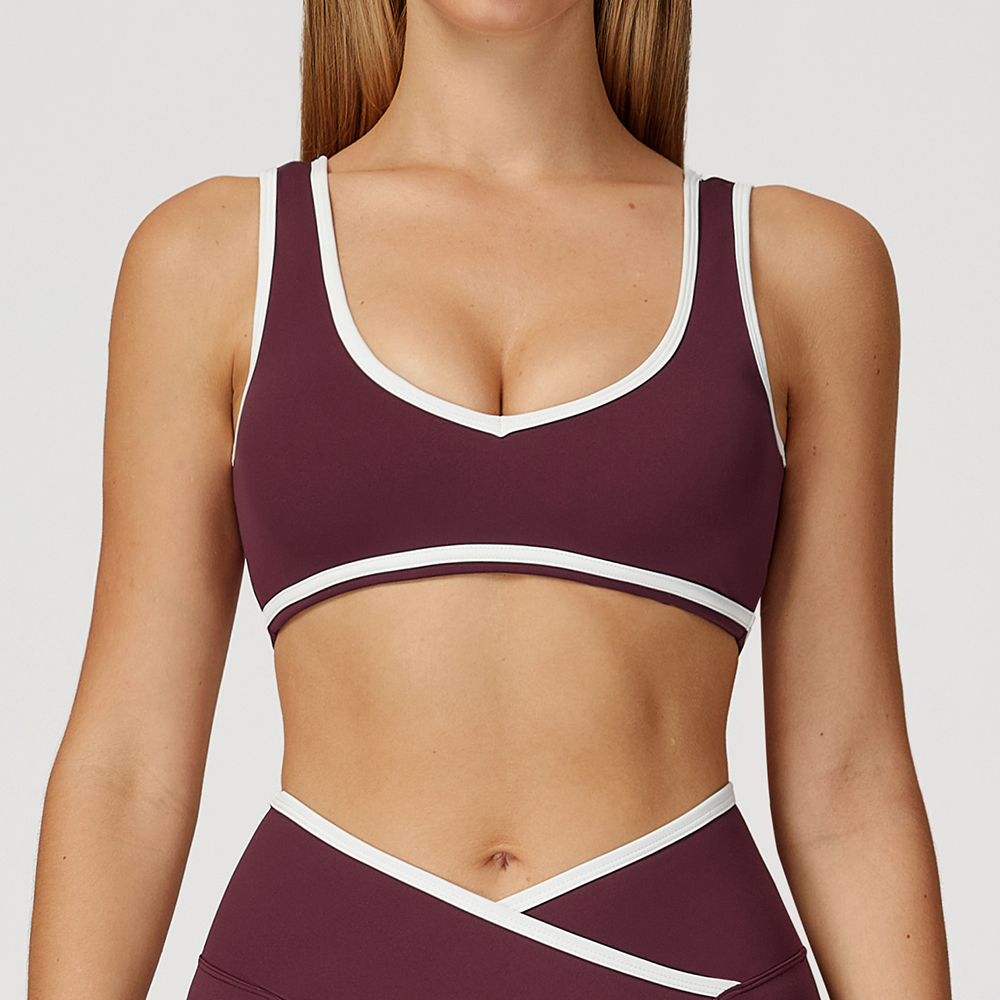 V-Neck Sports Bra Women Top Pu - Crop Top Crochet avis et prix