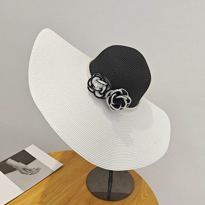 Two Tones Wide Brim Summer Hat - Hat Floppy Wide avis et prix