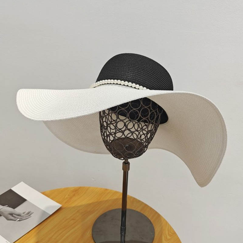 Two Tones Wide Brim Summer Hat - Hat Floppy Wide avis et prix
