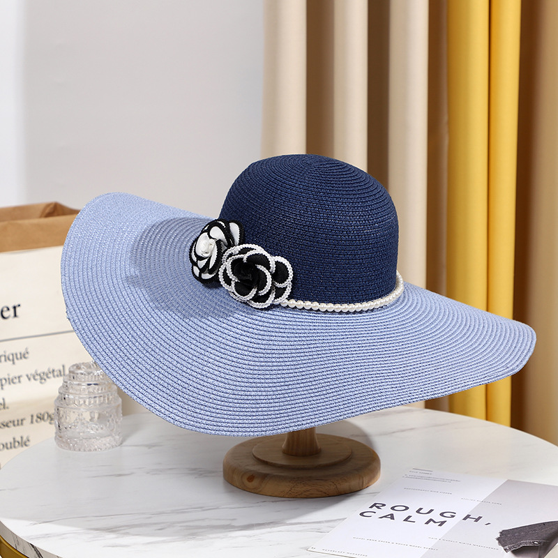 Two Tones Wide Brim Summer Hat - Hat Floppy Wide avis et prix