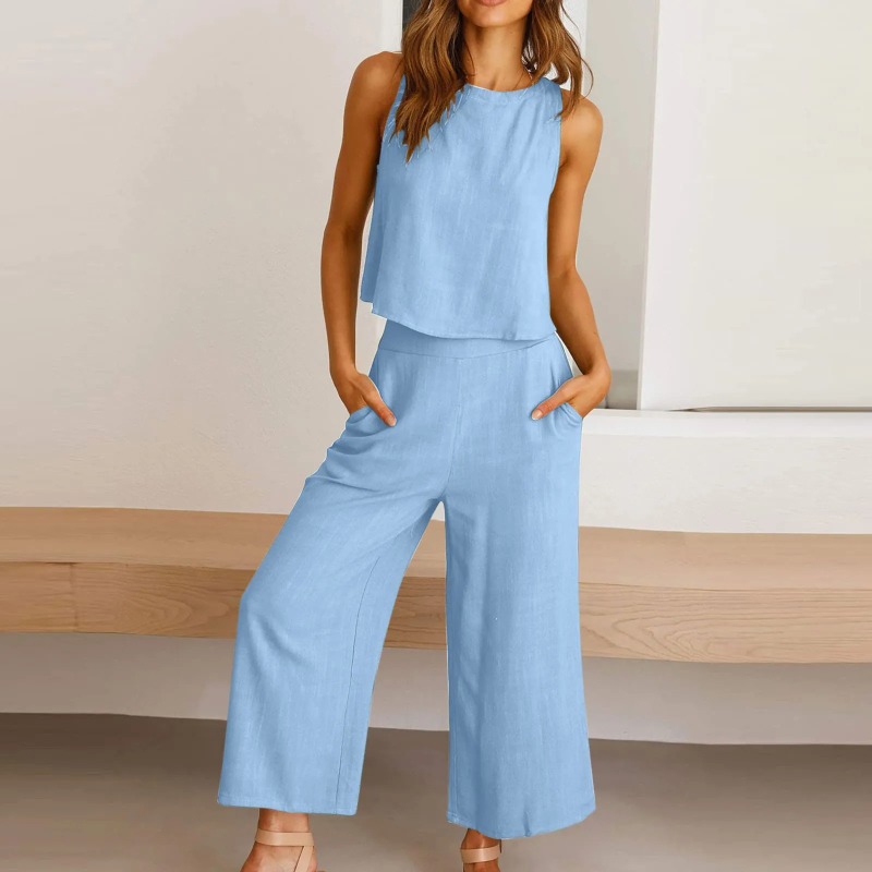 2025 New Summer Tops Cotton Li - Linen Pant Wide avis et prix