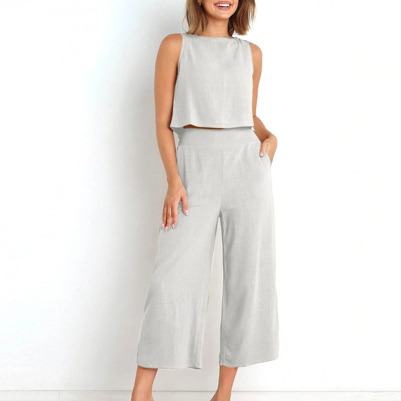 2025 New Summer Tops Cotton Li - Linen Pant Wide avis et prix
