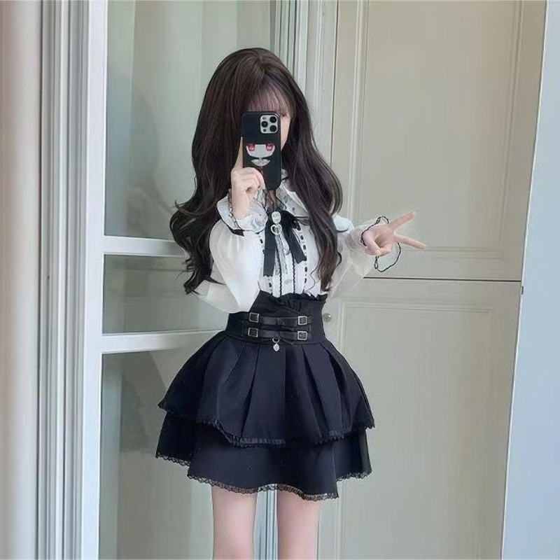 Japanese Gothic Y2k Lolita Sty - Blouse Off Shoulder avis et prix