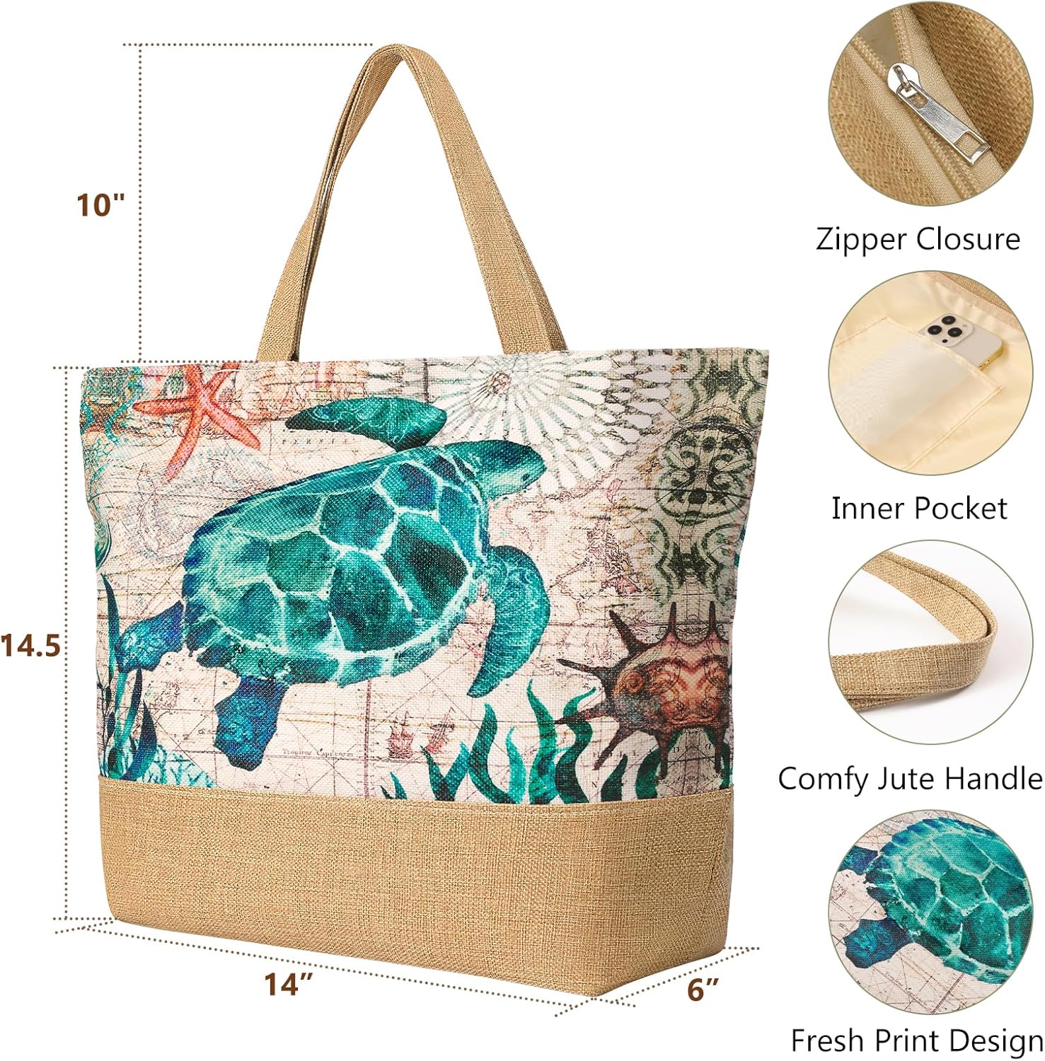 Large Beach Bag for Women with - Tote Bag Beach avis et prix