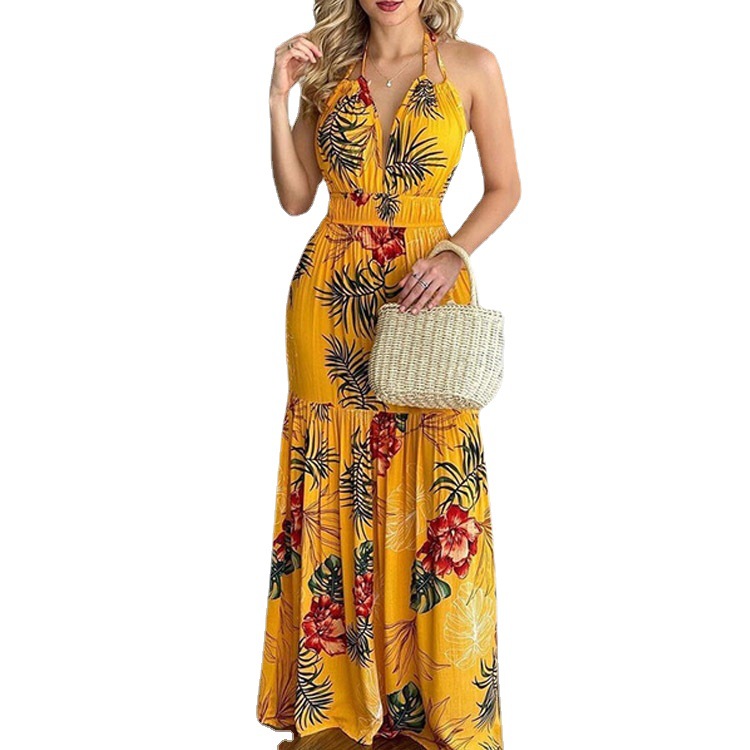 Floral Maxi Dress Long Backles - Maxi Dress Halter avis et prix