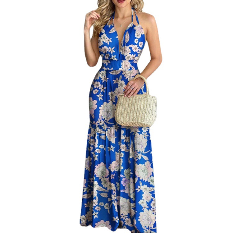 Floral Maxi Dress Long Backles - Maxi Dress Halter avis et prix
