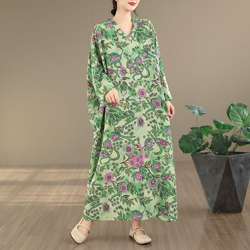 Large Size Floral Print Vacati - Linen Dress Wrap avis et prix
