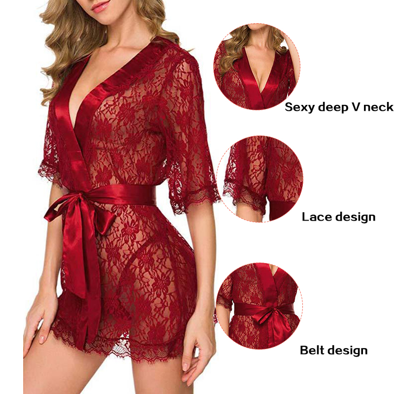 New Hot Sexy Women Floral Lace - Kimono Sheer Floral avis et prix