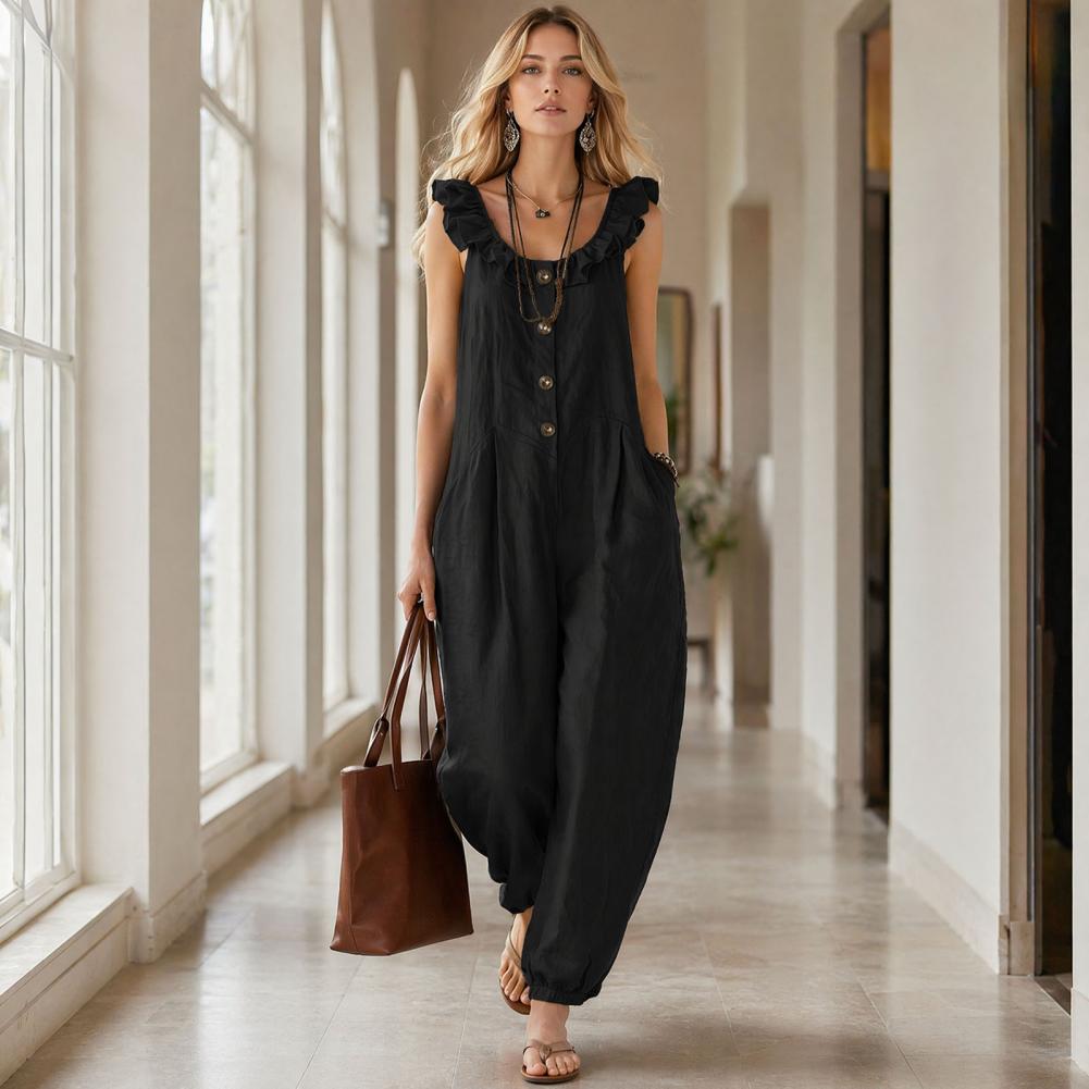 Relaxed Fit Romper Women Women - Jumpsuit Linen Relaxed avis et prix