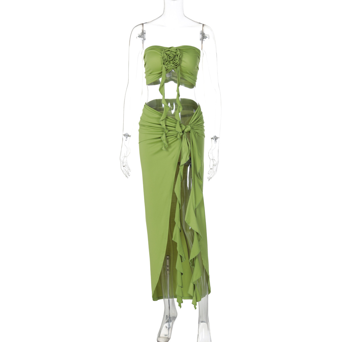 New Women Ruffles Split Midi S - Midi Skirt Floral avis et prix