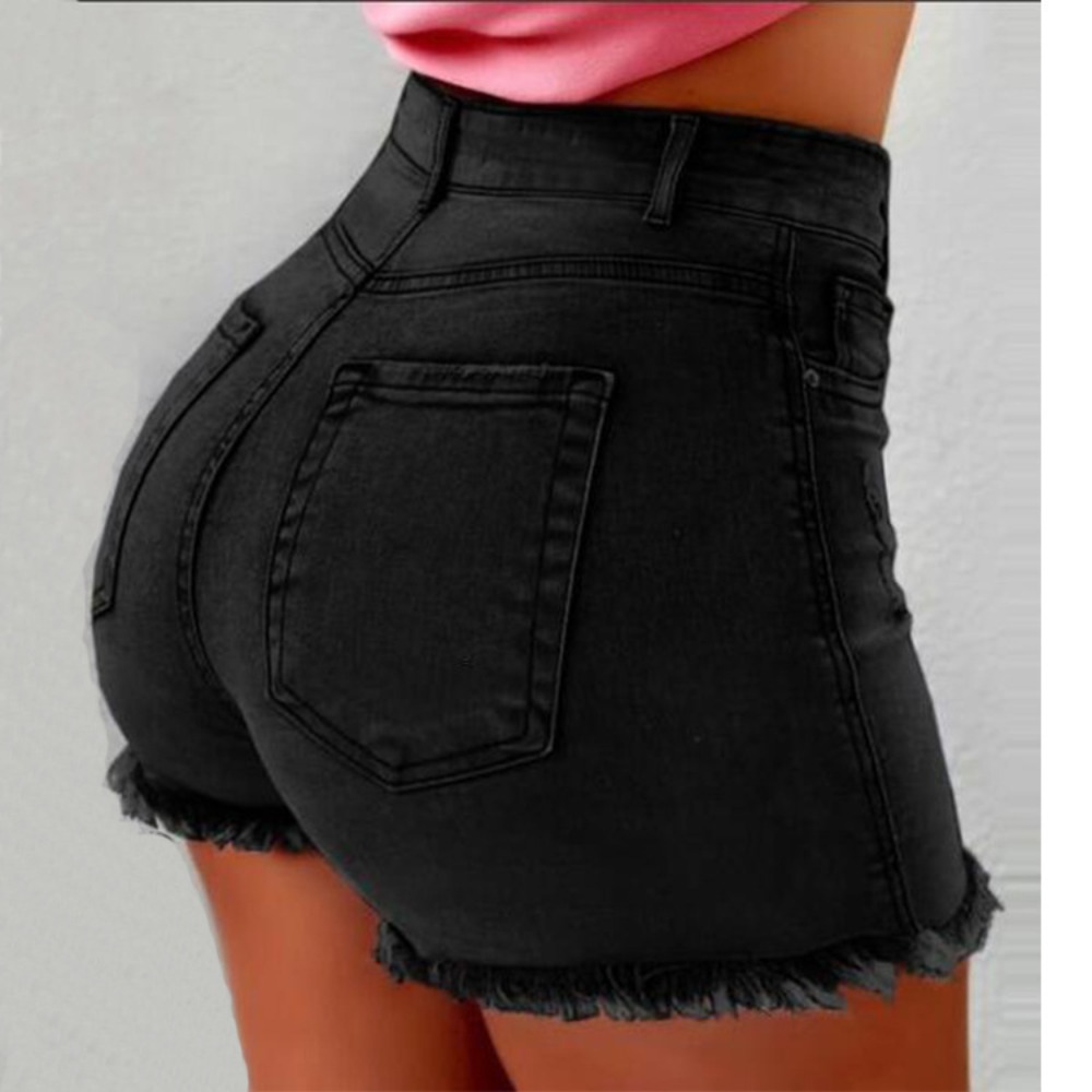 Women's High Waisted Denim Sho - Shorts Denim Frayed avis et prix