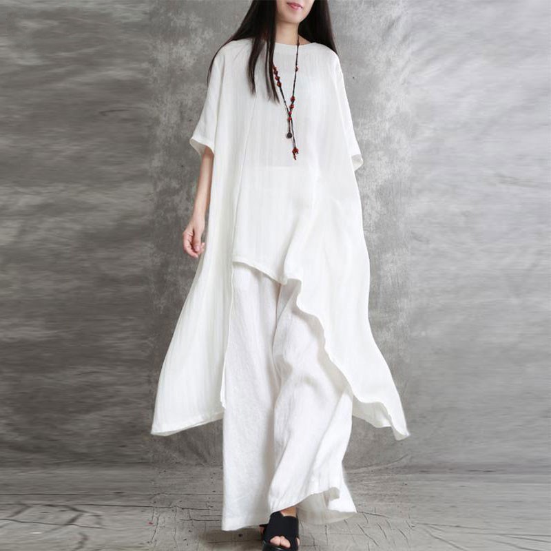 Women's Cotton Linen 2-piece S - Linen Pant Wide avis et prix