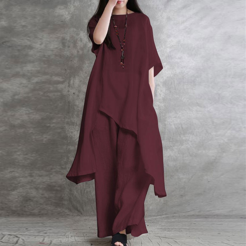 Women's Cotton Linen 2-piece S - Linen Pant Wide avis et prix