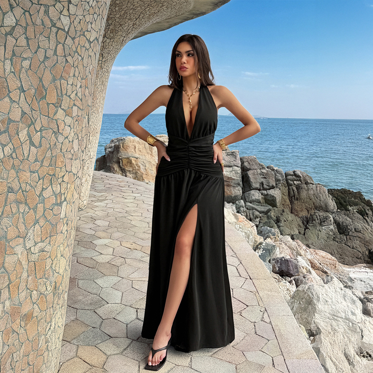 Women's Dress 2 Colors Halter  - Maxi Dress Halter avis et prix