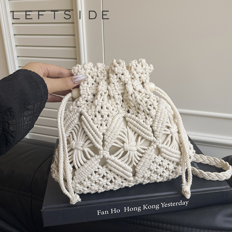 LEFTSIDE Weave Small Shoulder  - Crochet Bag Raffia avis et prix