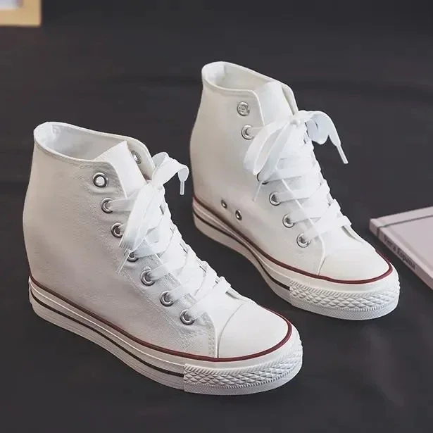 High 8cm Platform Canvas Shoes - Wedge Espadrille Women avis et prix