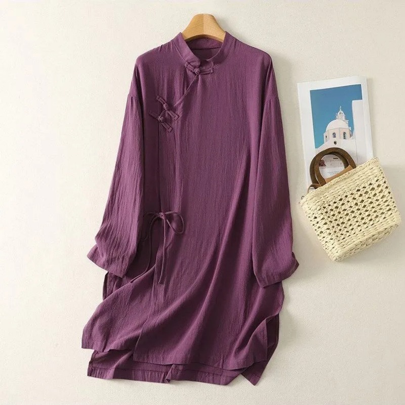 Women's Chinese Style Frog But - Linen Dress Wrap avis et prix