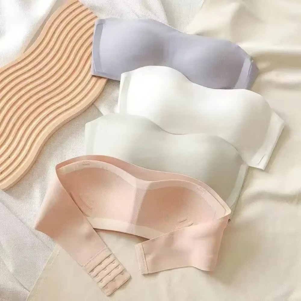 Solid Color Strapless Wrapped  - Bralette Triangle Set avis et prix