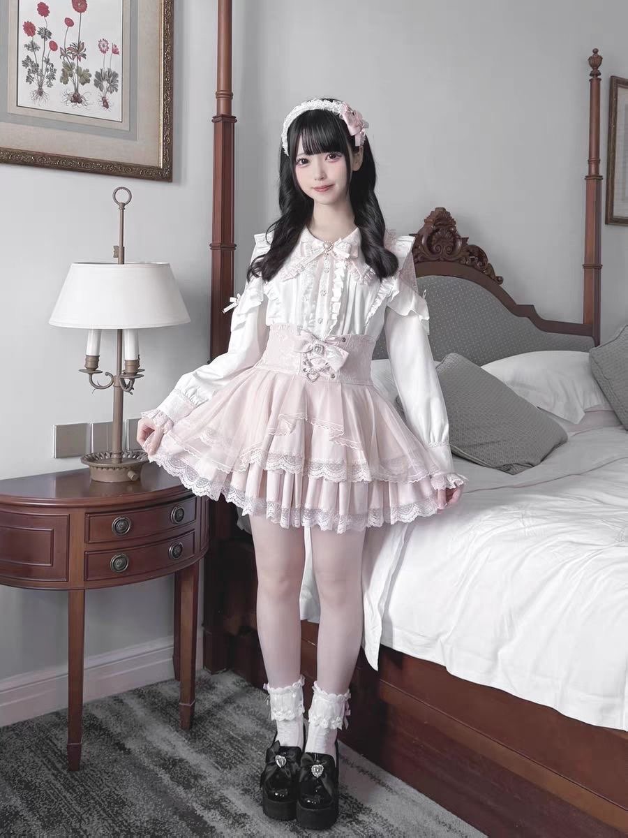 Harajuku Kawaii Skirt Sets Wom - Blouse Off Shoulder avis et prix
