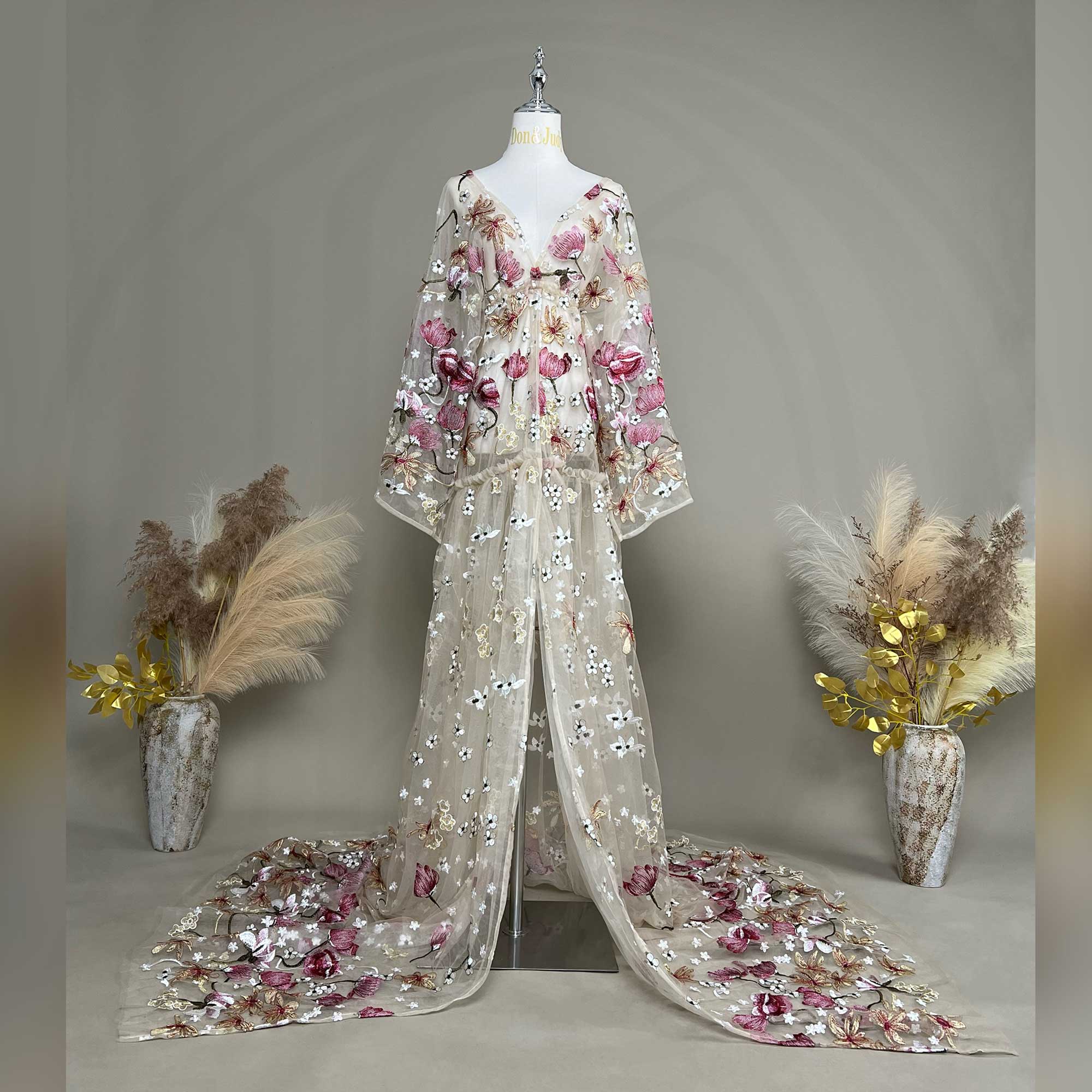 Don&Judy Butterfly Appliqués a - Kimono Sheer Floral avis et prix