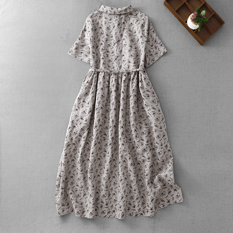 Summer Floral Cotton Linen Dr  - Midi Skirt Floral avis et prix