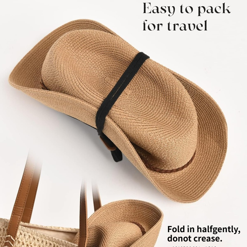1pc Summer Straw Beach Sun Hat - Hat Floppy Wide avis et prix