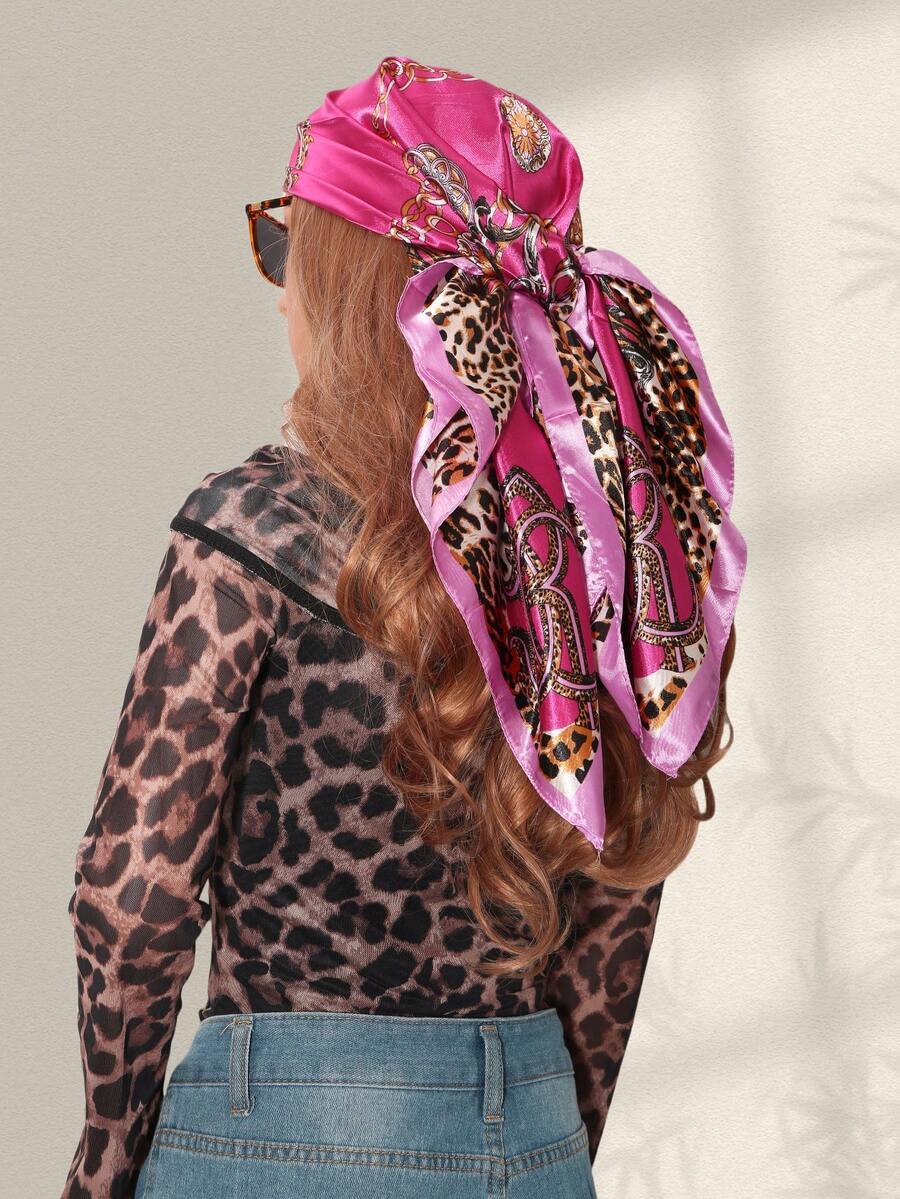 1pc Leopard Print Chain & Flor - Headband Summer Knit avis et prix