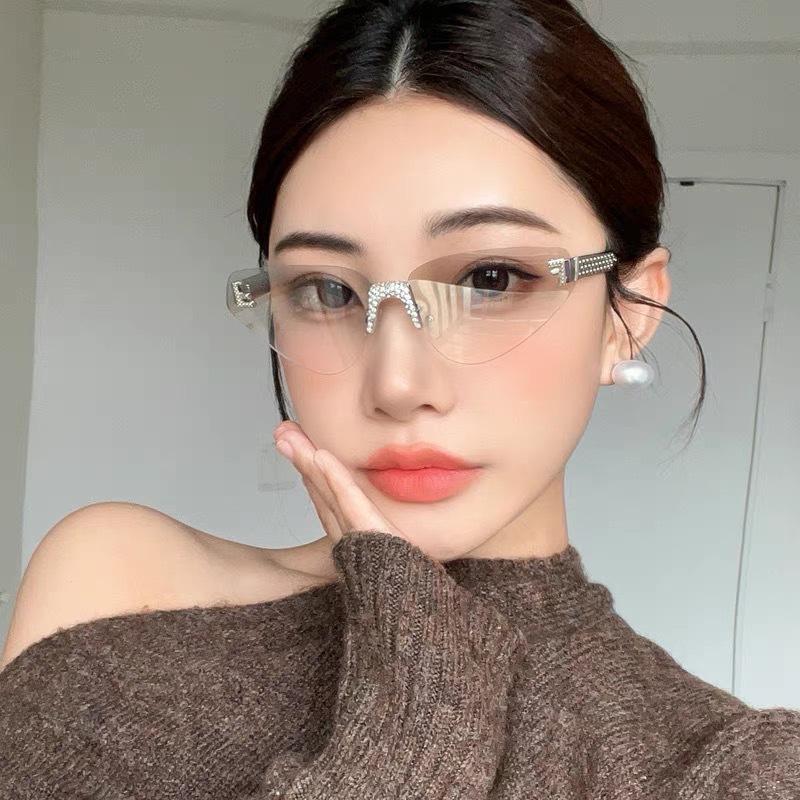 Women's Sexy Cat Eye Rimless R - Sunglasses Cat Eye avis et prix