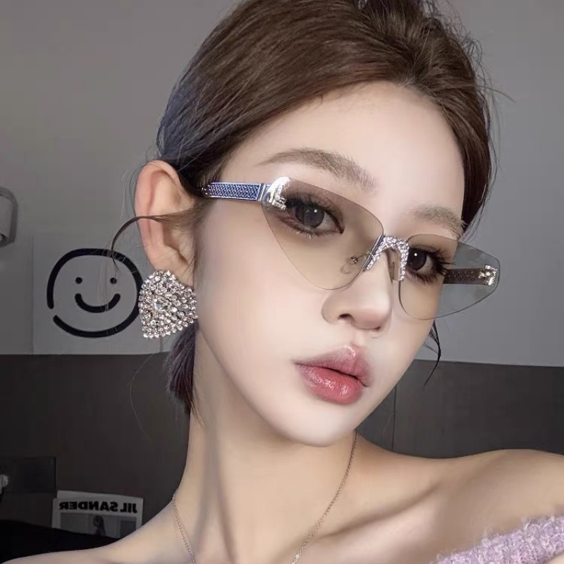 Women's Sexy Cat Eye Rimless R - Sunglasses Cat Eye avis et prix