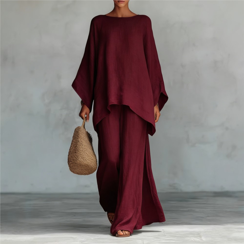 Fashion Linen Loose Long-sleev - Linen Pant Wide avis et prix
