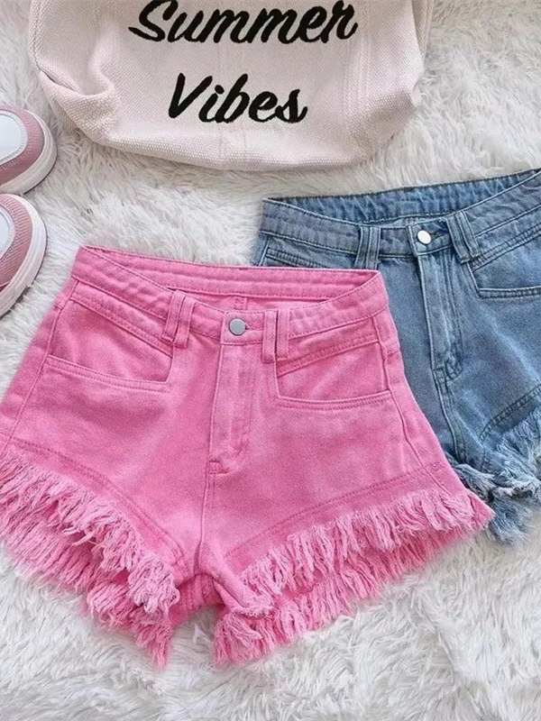 Outlet Korean Style Casual Hon - Shorts Denim Frayed avis et prix