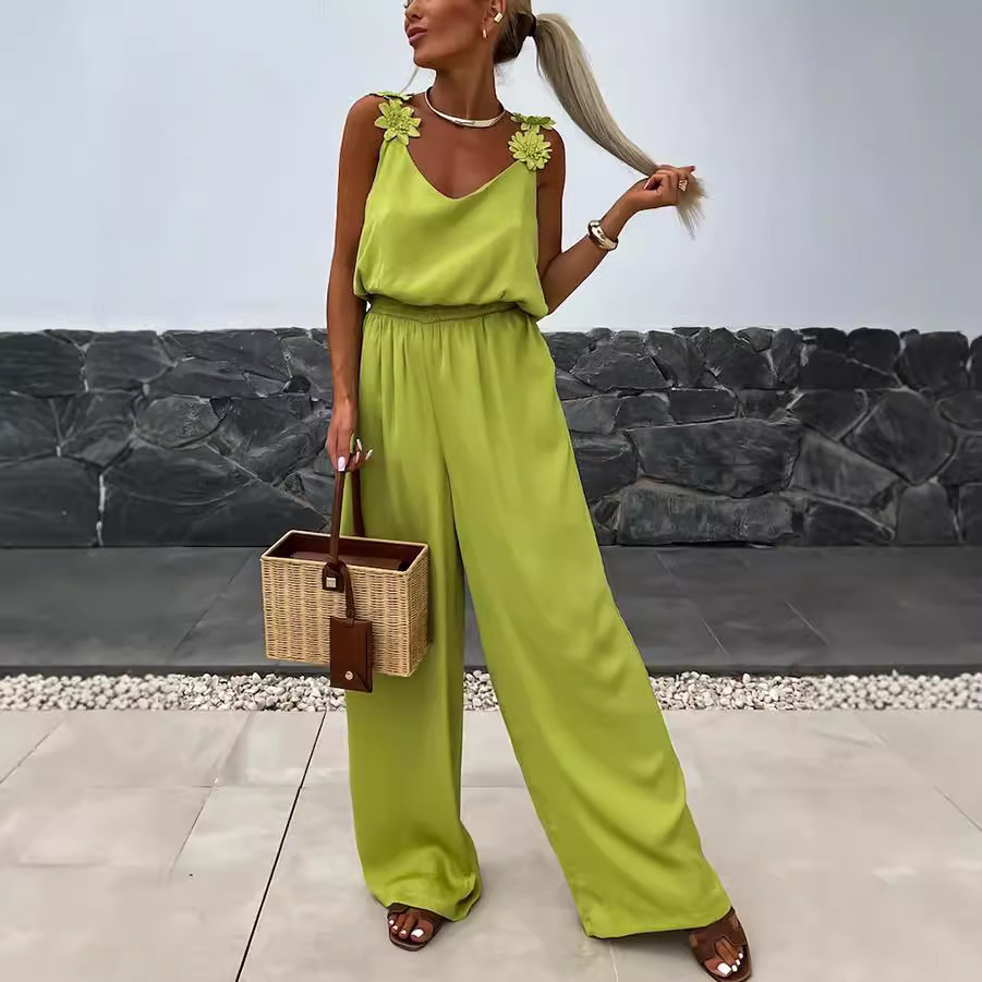 Casual Jumpsuit Strappy Sleeve - Jumpsuit Linen Relaxed avis et prix