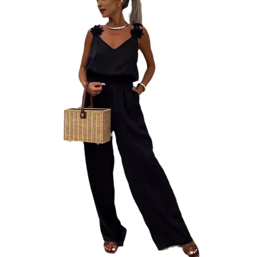 Casual Jumpsuit Strappy Sleeve - Jumpsuit Linen Relaxed avis et prix
