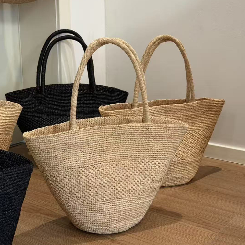 Large Capacity Raffia Straw Ba - Crochet Bag Raffia avis et prix