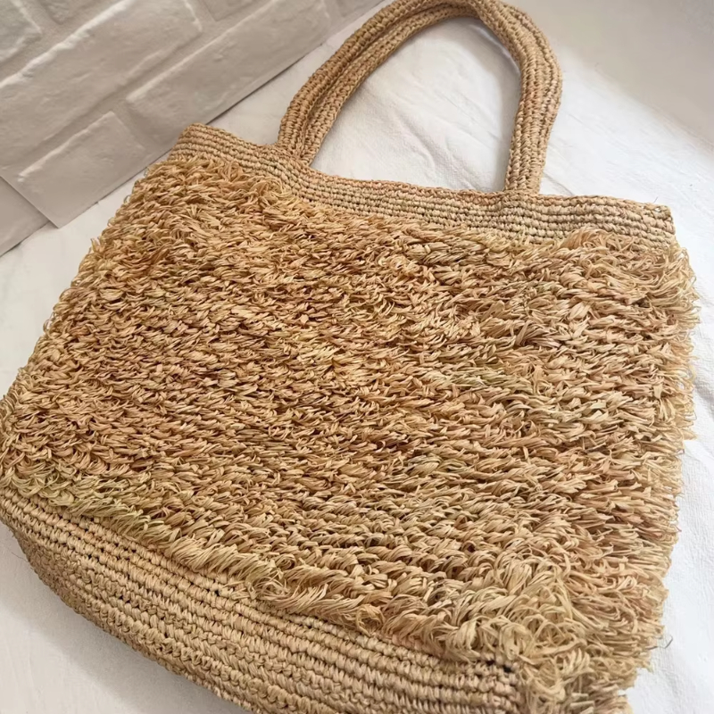 Raffia Hand-crocheted Shoulder - Crochet Bag Raffia avis et prix