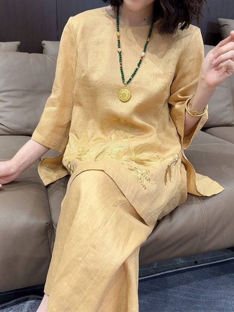 High-End Lightweight Cotton Li - Linen Pant Wide avis et prix